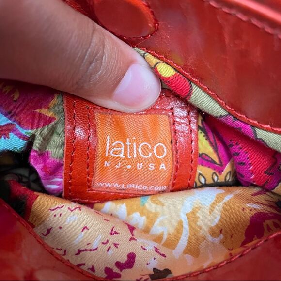 Latico Fire Red/Orange Crossbody Pouch Leather - Picture 5 of 8